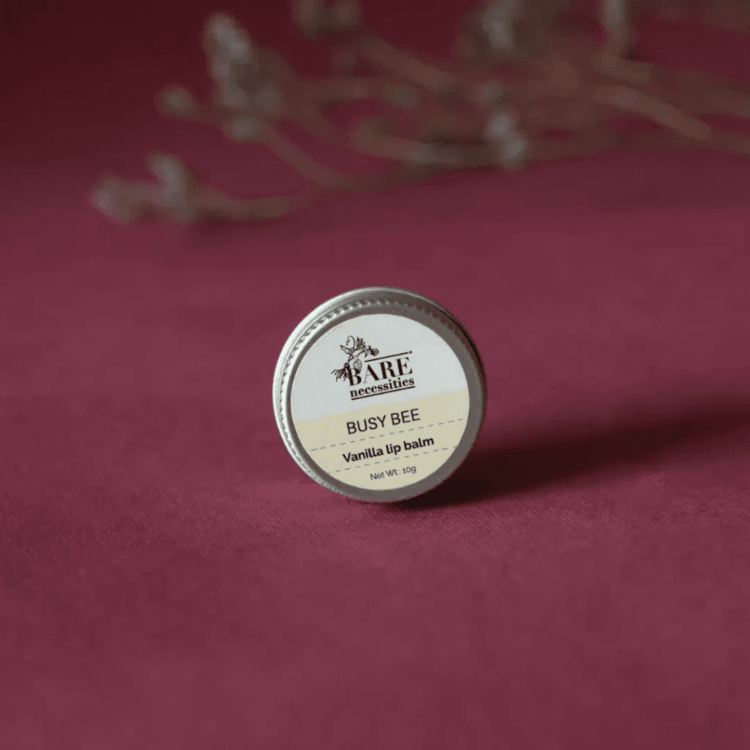 BARE NECESSITIES Busy Bee Lip Balm | Natural Lip Balm |  Vanilla Aroma | Long-Lasting Moisturisation
| Cute Tin Box | Zero-Waste Hero