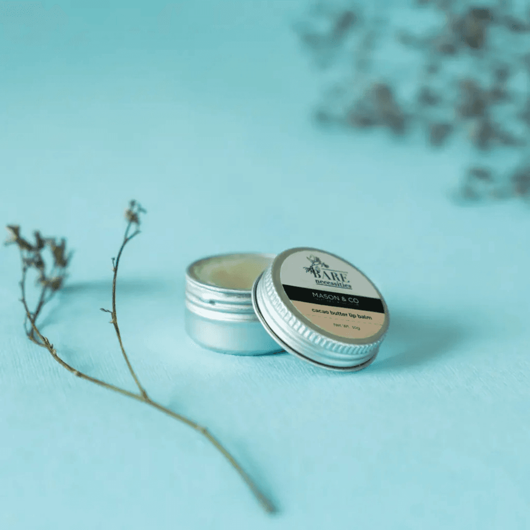 BARE NECESSITIES Mason & Co Lip Balm | Cacao-Butter Lip Balm | Colloborated with Mason & Co 
|Infused with Chocolate Oil | Zero-Waste Hero