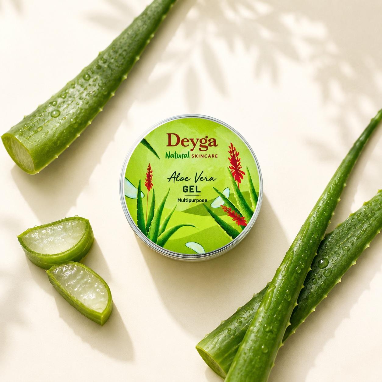 Deyga Naturals AloeVera Gel | Multipurpose Gel | Moisturising for Skin & Hair | Post-Sun Care | Skin Hydration | Hair Shine & Frizz Support