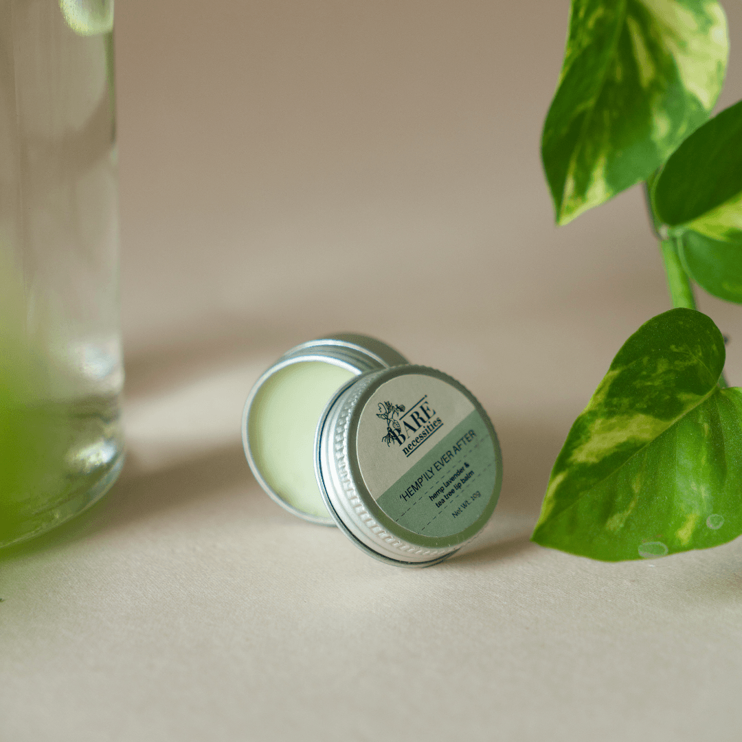 BARE NECESSITIES Hempily Ever After Lip Balm | Vegan Lip Balm | Mango Butter, Coconut Oil and Hemp Seed Oil | 10gm Cute Tin Box