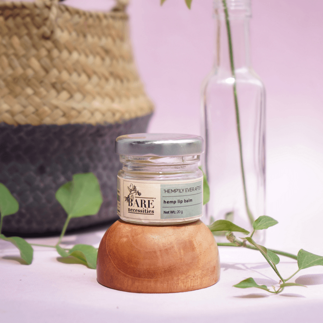 BARE NECESSITIES Hempily Ever After Lip Balm | Vegan Lip Balm | Mango Butter, Coconut Oil and Hemp Seed Oil | 20gm jar